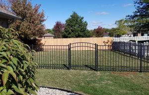 Castle Rock Aluminum Fence metal picket black aluminum fence e1572019803403 300x191